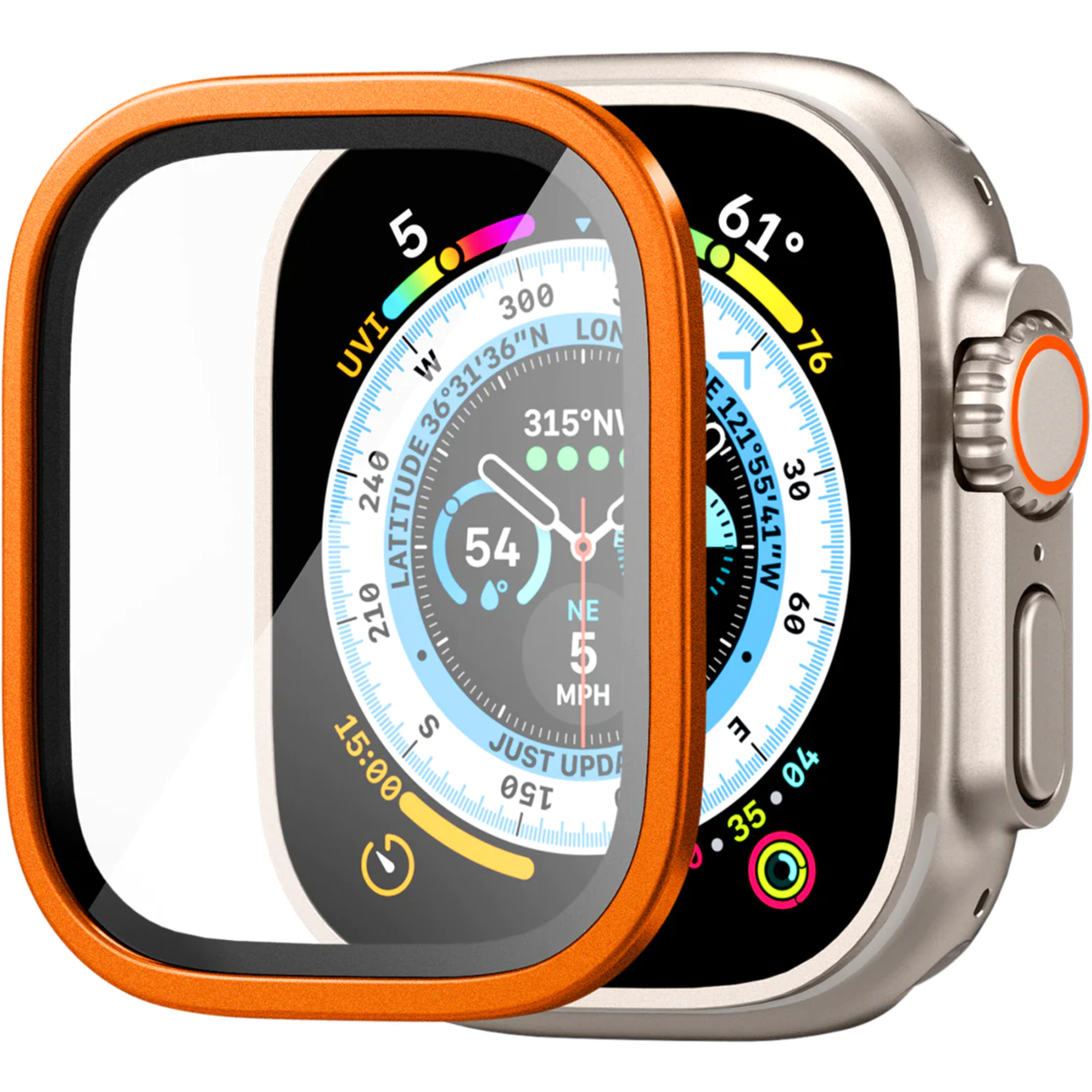 Защитное стекло Apple Watch Ultra Spigen Slim Pro Glass 49 мм Orange (AGL06162) - фото 2