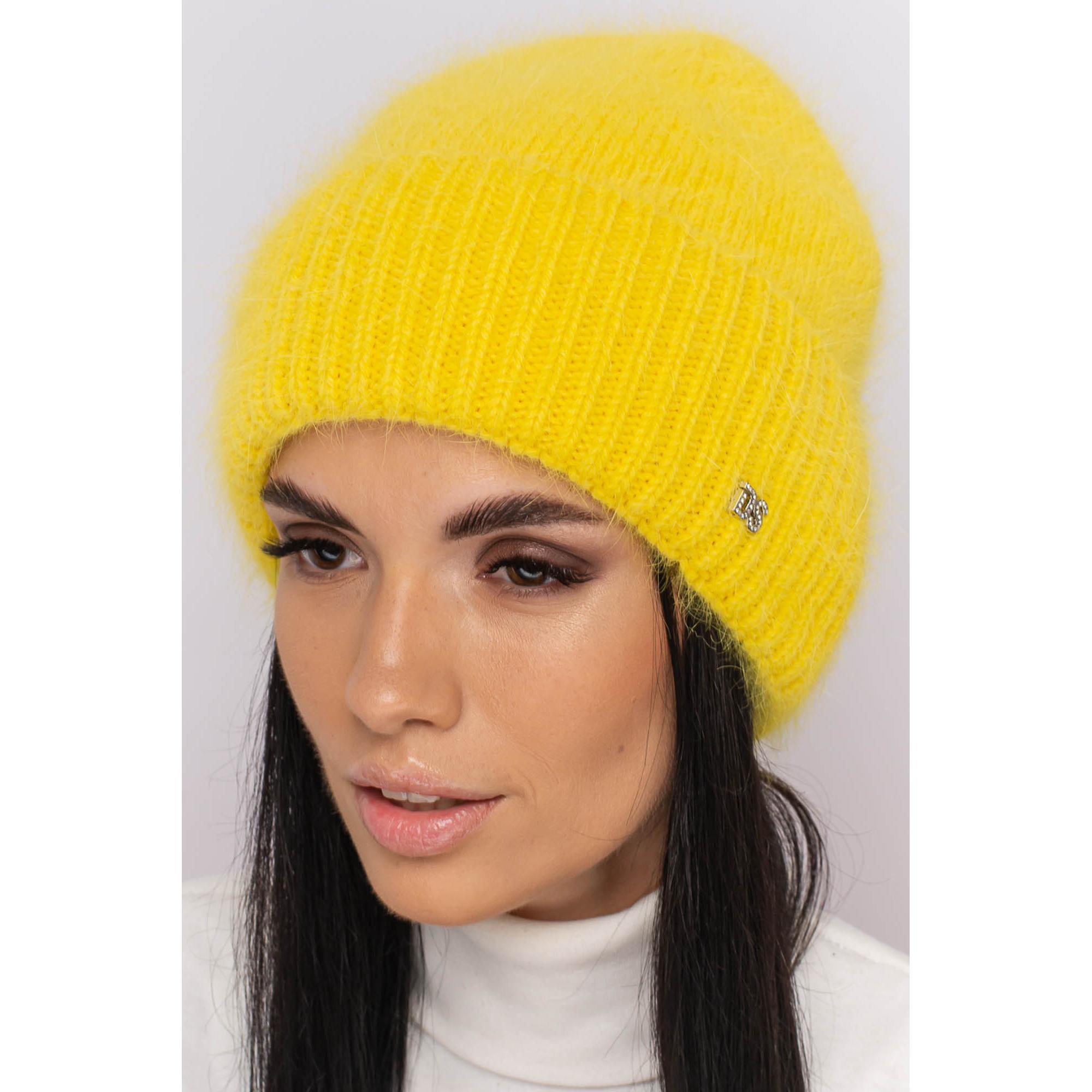 Шапка ангоровая женская Leks Медея one size Солнечный