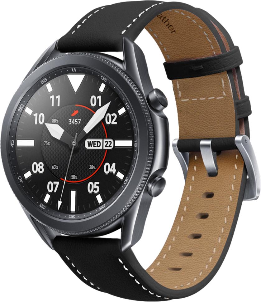 Ремешок кожаный Folsa для Galaxy Watch 3 45 мм Black (31542-2B)