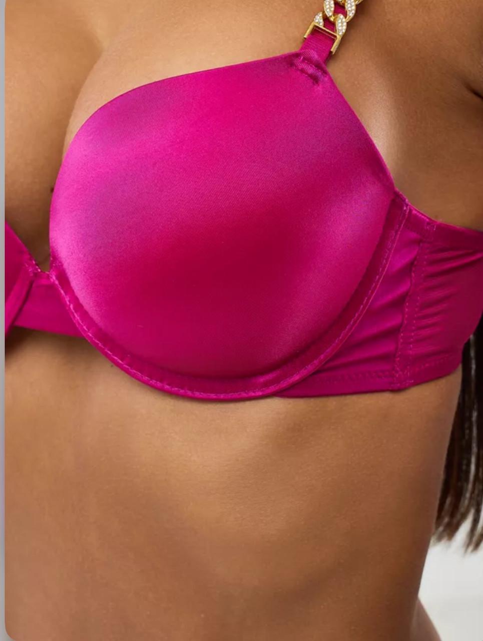 Комплект жіночої нижньої білизни Victoria's Secret з принтом 75B-S Фуксія (8074) - фото 4 Комплект жіночої нижньої білизни Victoria's Secret з принтом 75B-S Фуксія (8074) - фото 4