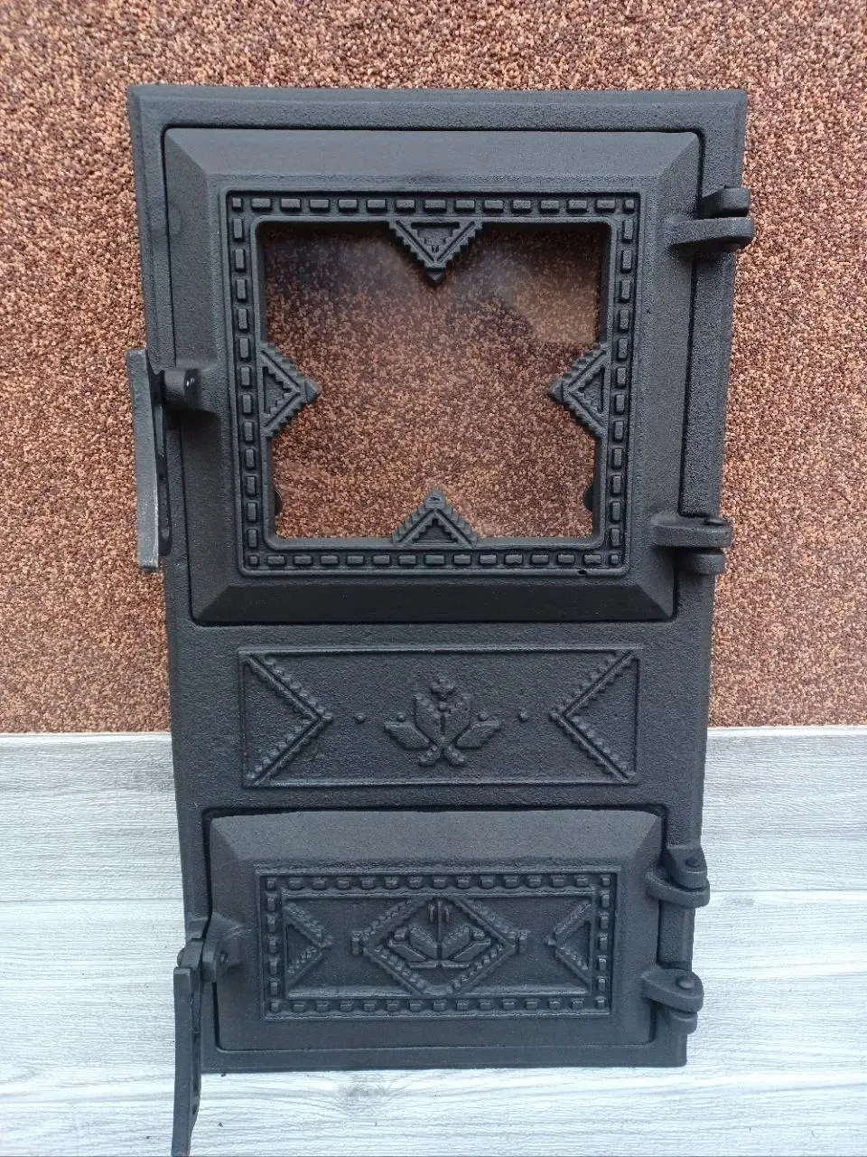 Дверцята пічні зі склом Вишиванка 270х490 мм