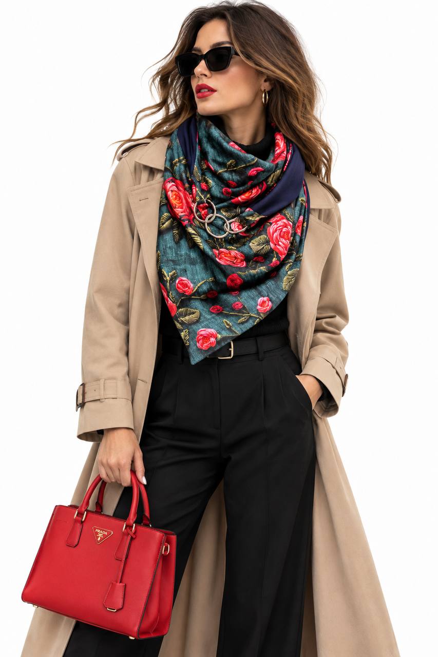Шарф жіночий двосторонній My scarf Едінбург Осінь у Мілані на карабіні (39115127)