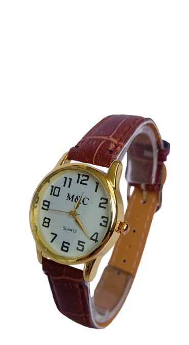 Часы женские на ремешке MC d-28 Gold/White/Brown (3720)