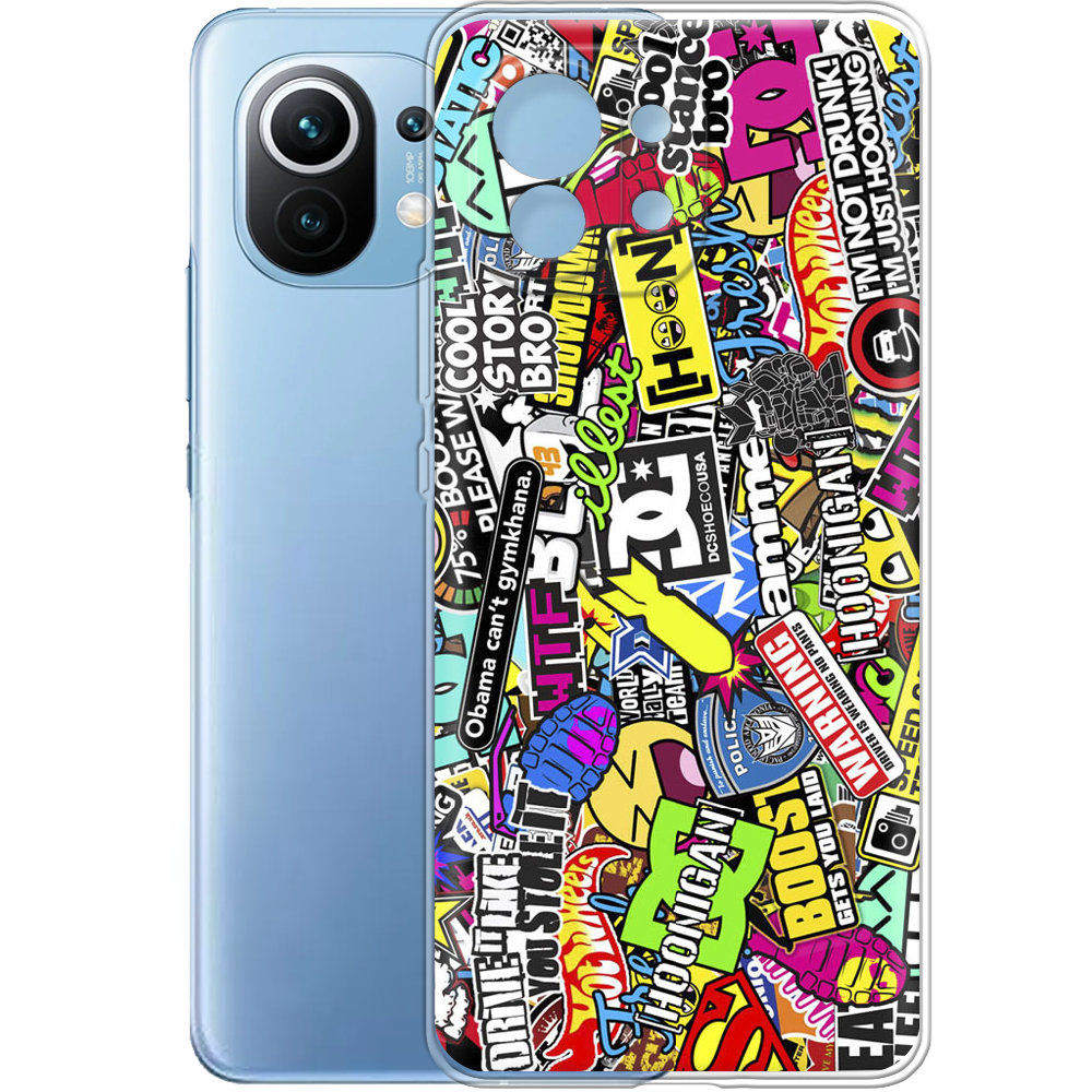 Чехол BoxFace Xiaomi Mi 11 Multicolored Inscriptions Прозрачный силикон (41924-up880-41924) - фото 2