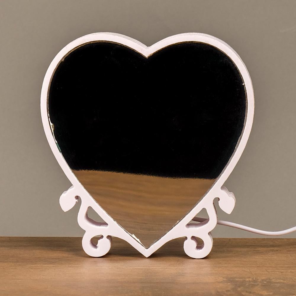 Ночник Сердце бесконечность настольный в спальню от батареек 14,5x3x15 см Малиновый - фото 3