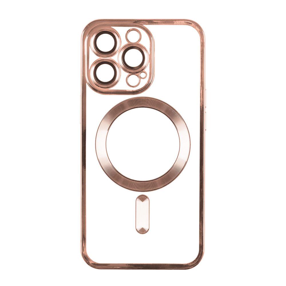 Чехол TPU Metallic Full Camera with Magsafe для Iphone 15 Pro ROSE