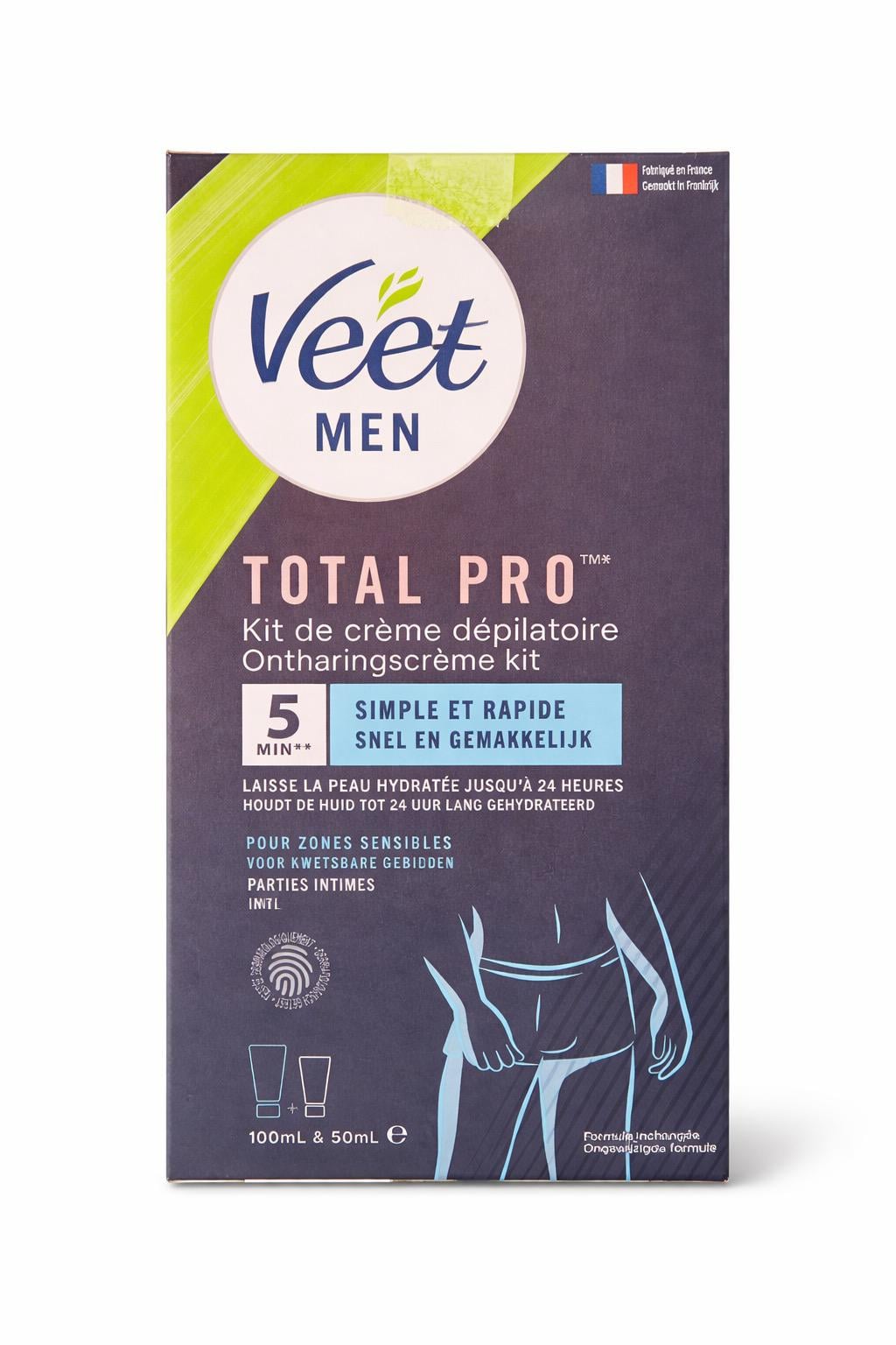 Крем мужской Veet для депиляции волос интимной зоны 100 мл и бальзам после депиляции 50 мл