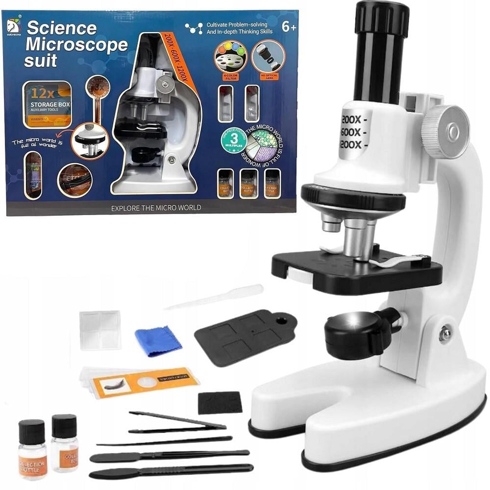 Микроскоп для детей YG Toys с 1200x увеличением белый (2133528096) - фото 2 Микроскоп для детей YG Toys с 1200x увеличением белый (2133528096) - фото 2