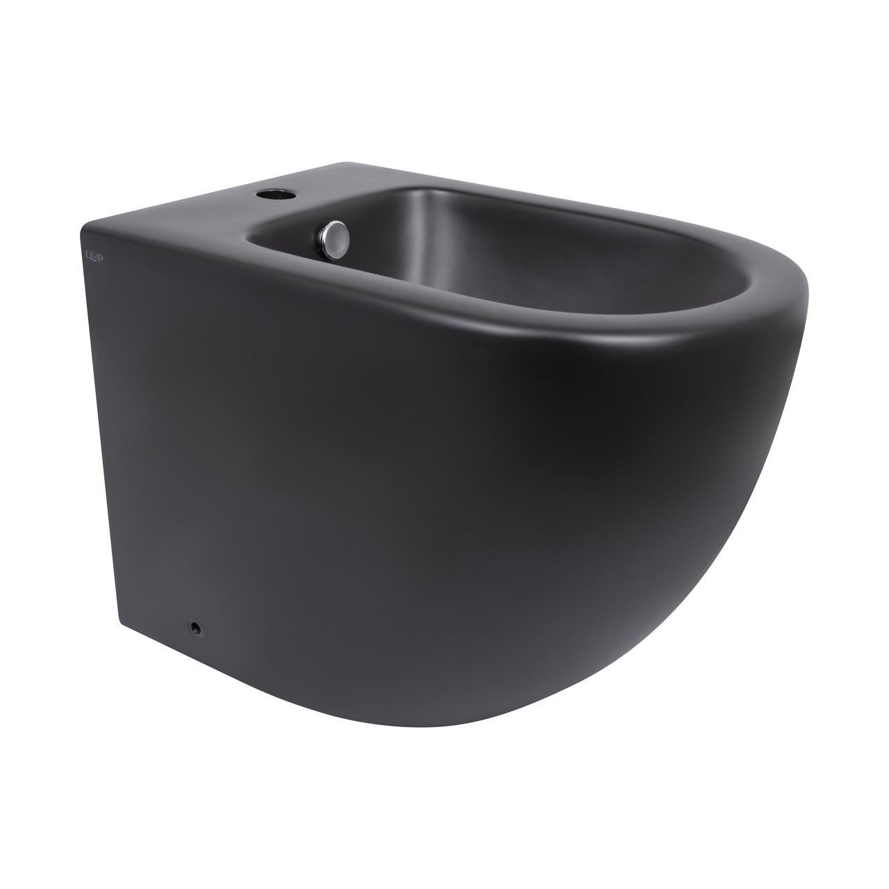 Биде напольное QTap Robin 565x360x405 мм Matt black (QT13442141CMB)