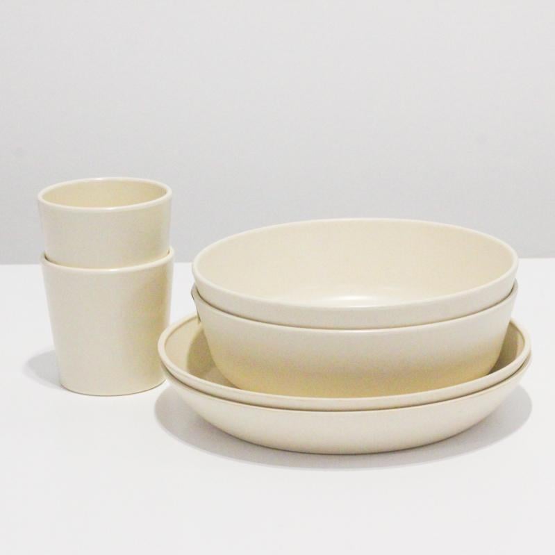 Набор детской посуды из бамбука Бежевый  (Lam101166)