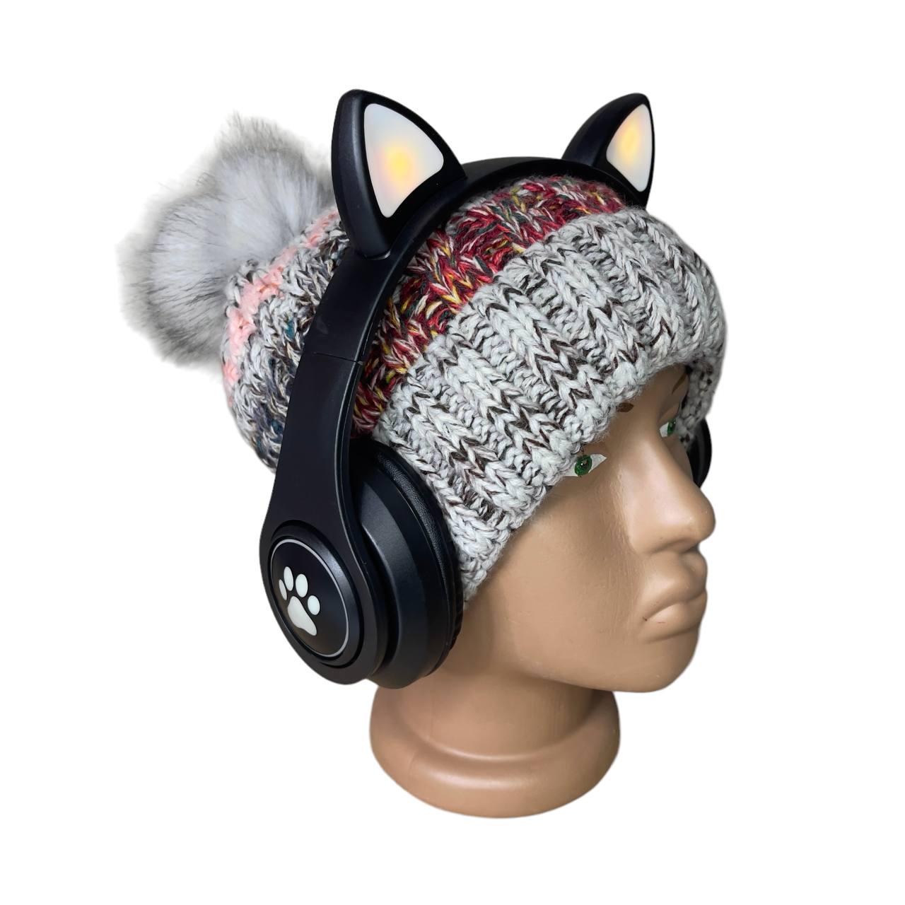 Навушники дитячі Cat Ear В39М підсвічування/FM-радіо/MicroSD/Bluetooth Чорний - фото 8