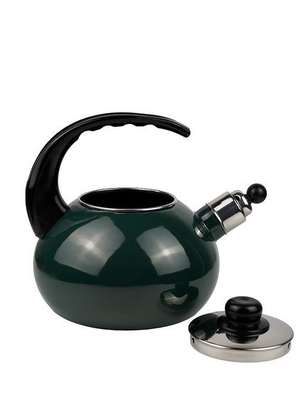 Чайник со свистком Kamille Vizo эмалированный с двойным дном для газа и индукции 2,5 л Зеленый (1039D) - фото 3 Чайник со свистком Kamille Vizo эмалированный с двойным дном для газа и индукции 2,5 л Зеленый (1039D) - фото 3