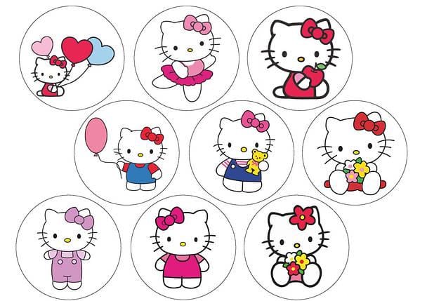 Картинка на торт вафельна Хелло Кітті 5 (6093)