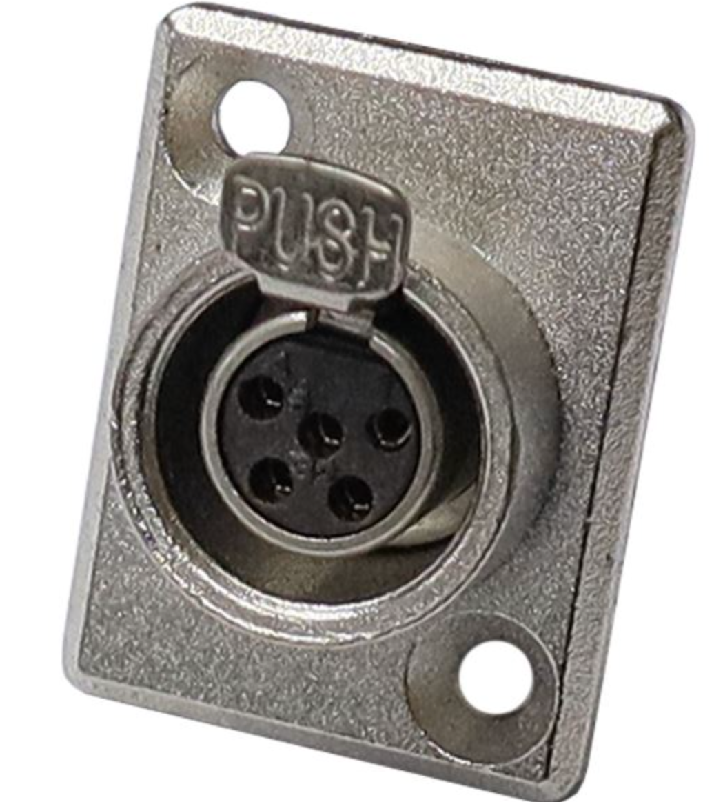 Панельний роз'єм Moco Mini XLR SA107-5P 5 контактів із двоотверстним фланцем для аудіосистем 1 шт. (000049390_2) - фото 2