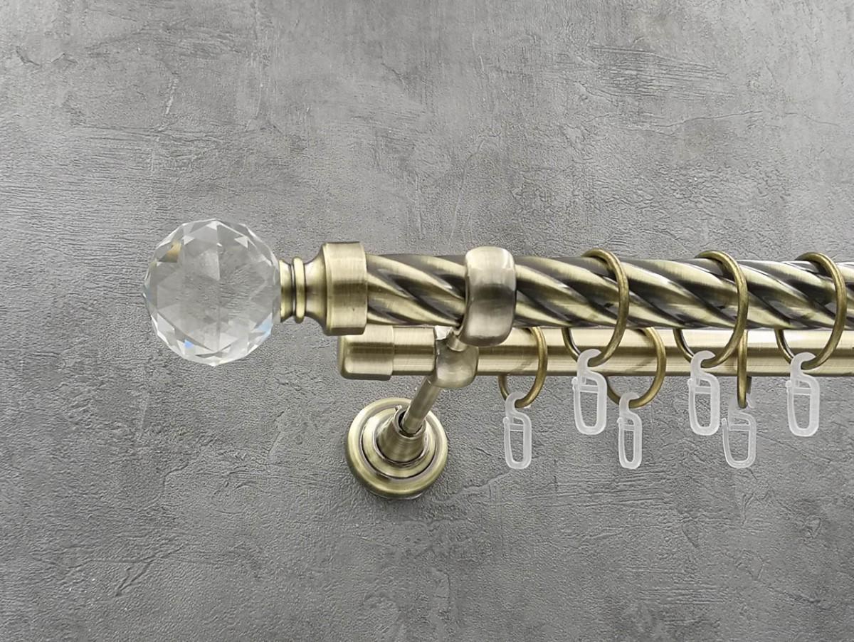 Карниз Quadrum Люмиера витая штанга двойной открытый 25/19 мм 300 см Антик (262046561) Карниз Quadrum Люмиера витая штанга двойной открытый 25/19 мм 300 см Антик (262046561)