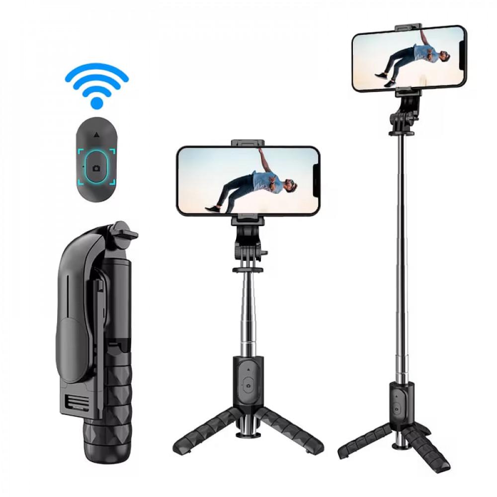 Селфи-монопод Q11S Tripod Button Bluetooth 0,76 м Black - фото 3