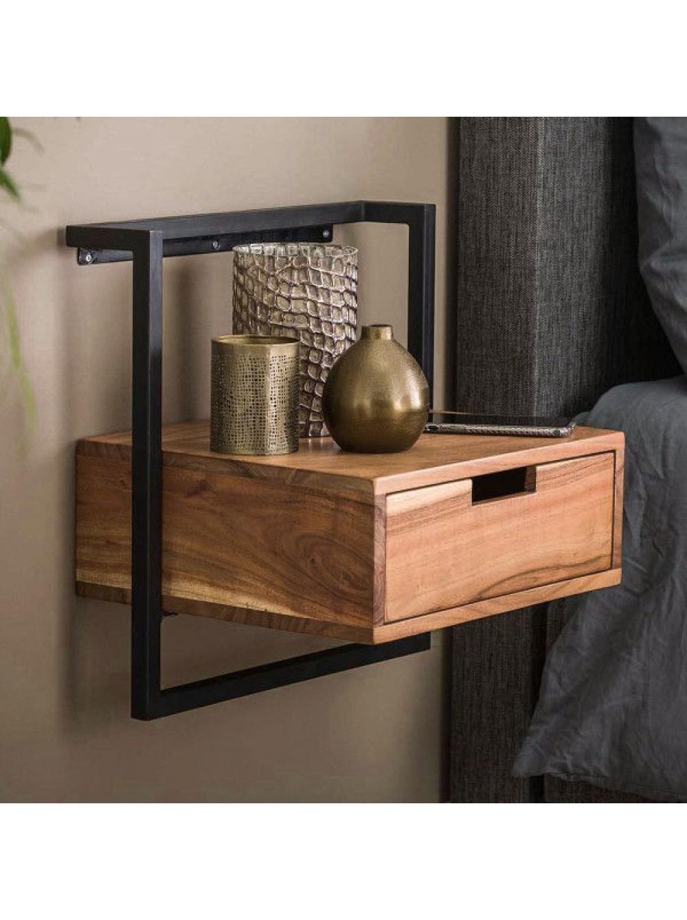 Тумба ночная MSM Loft металл/дуб 500х500х350 мм (700-41)