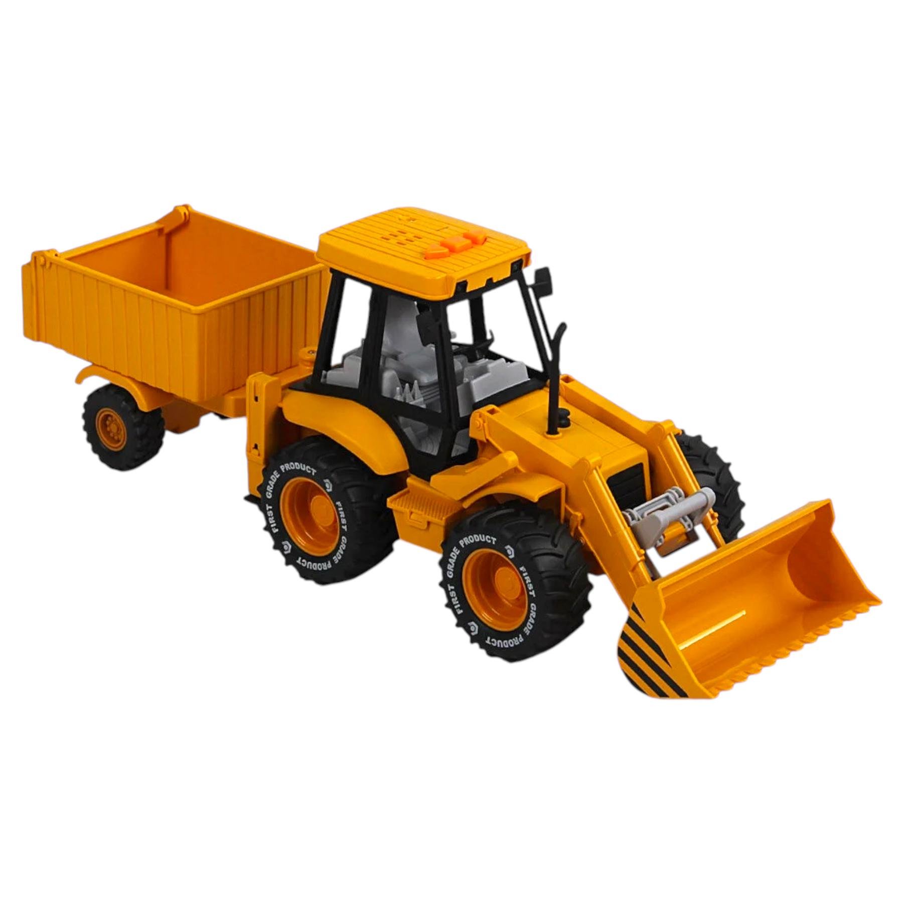 Іграшкова машинка інерційна 8157-1/20/2 Спецтехніка Трактор дорожній навантажувач з причепом в коробці (113482)