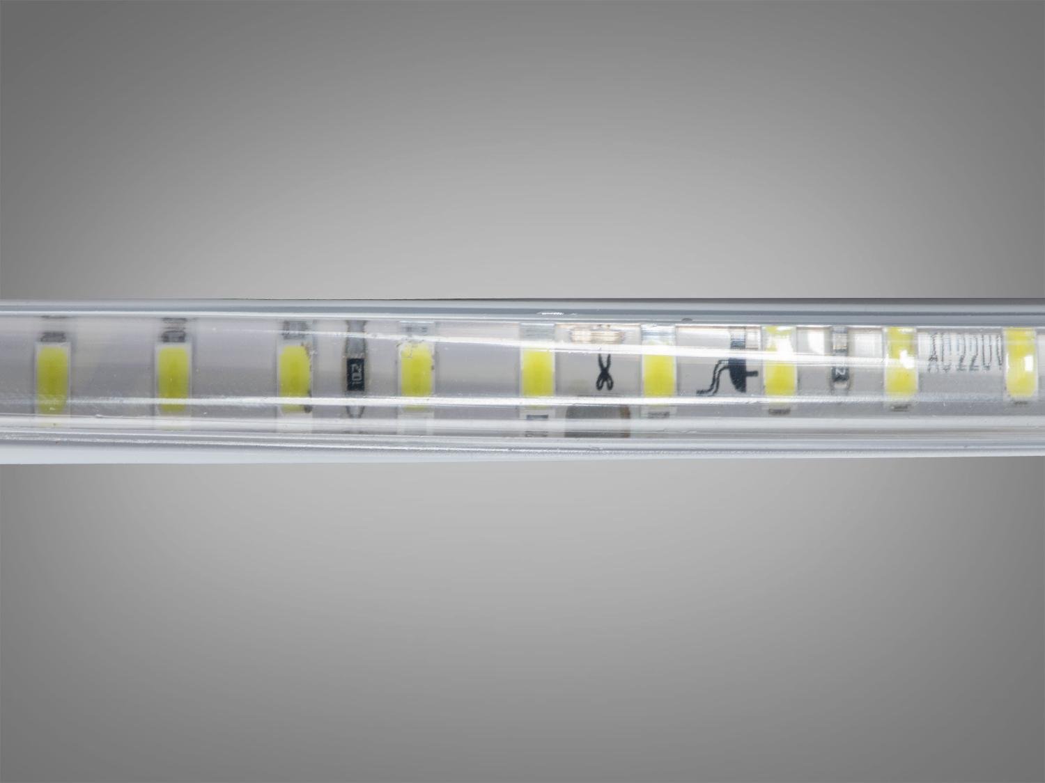 Світлодіодна стрічка 220 В 120 діодів на метр герметична 10 мм Холодний білий (P220-2835-120-CW-65-10) - фото 4