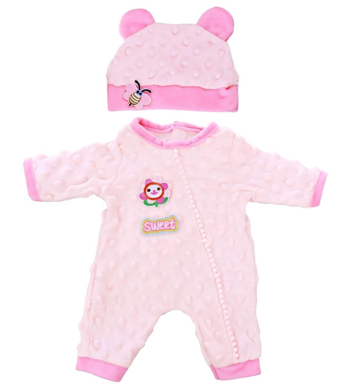 Комплект одягу для ляльки Baby Born 40-43 см Sweet велюровий із шапочкою Рожевий (9068)