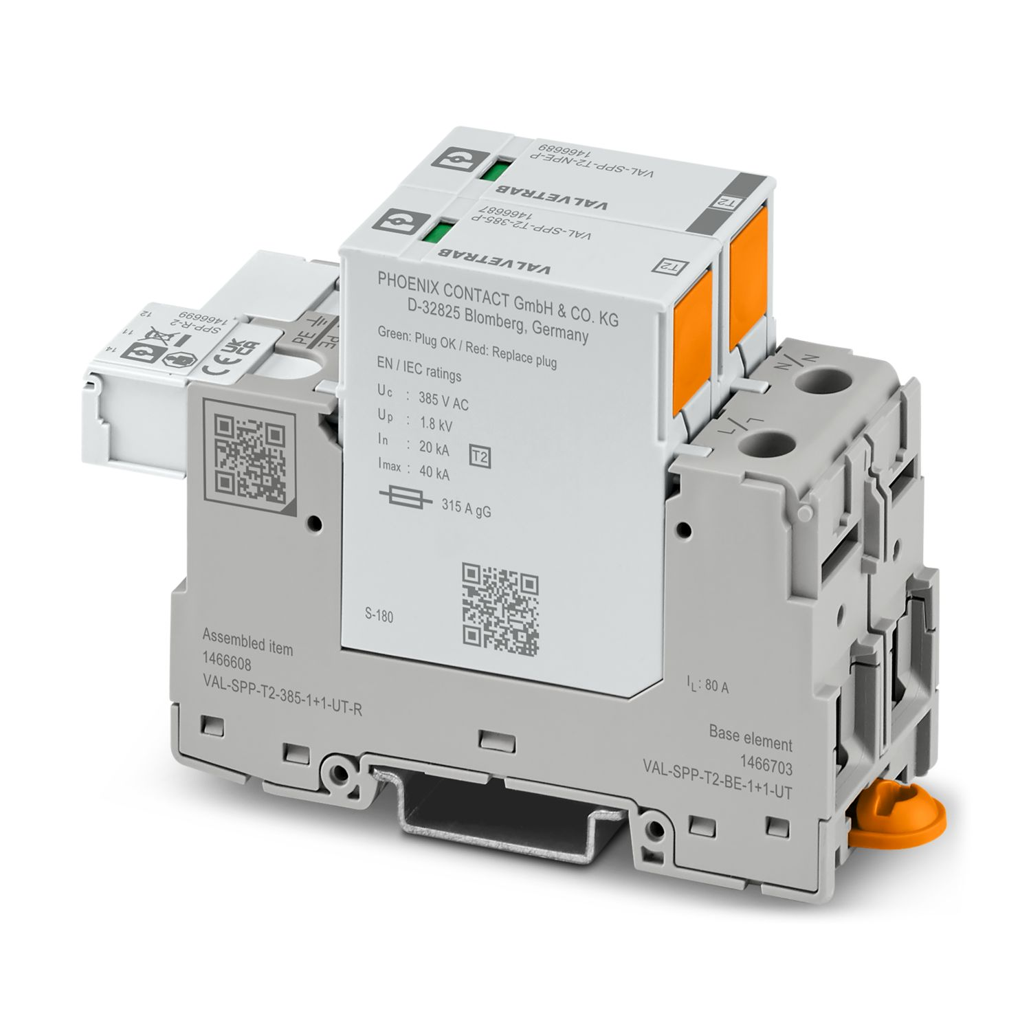 Устройство защиты от импульсных перенапряжений Phoenix Contact VAL-SPP-T2-385-1+1-UT-R тип 2 (1466608)