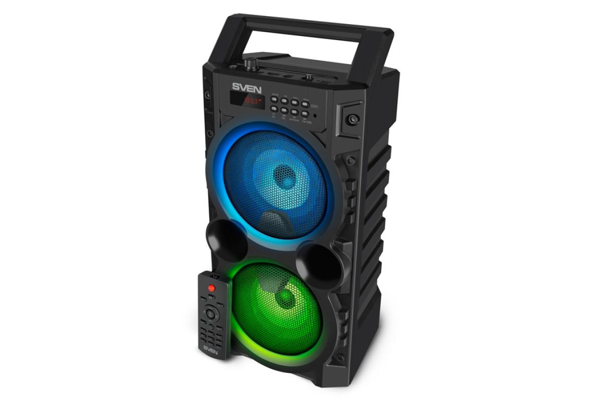 Система акустическая Sven PS-440 20 Вт Bluetooth/подсветка/караоке/FM Black (440)
