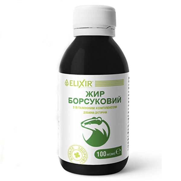 Комплекс для профилактики дыхательной системы Elixir Жир барсучий с витаминным комплексом 100 мл (000025468)