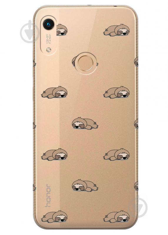 Прозрачный силиконовый чехол iSwag для Huawei Y6s (2019) с рисунком - Спящие ленивцы (M1263)