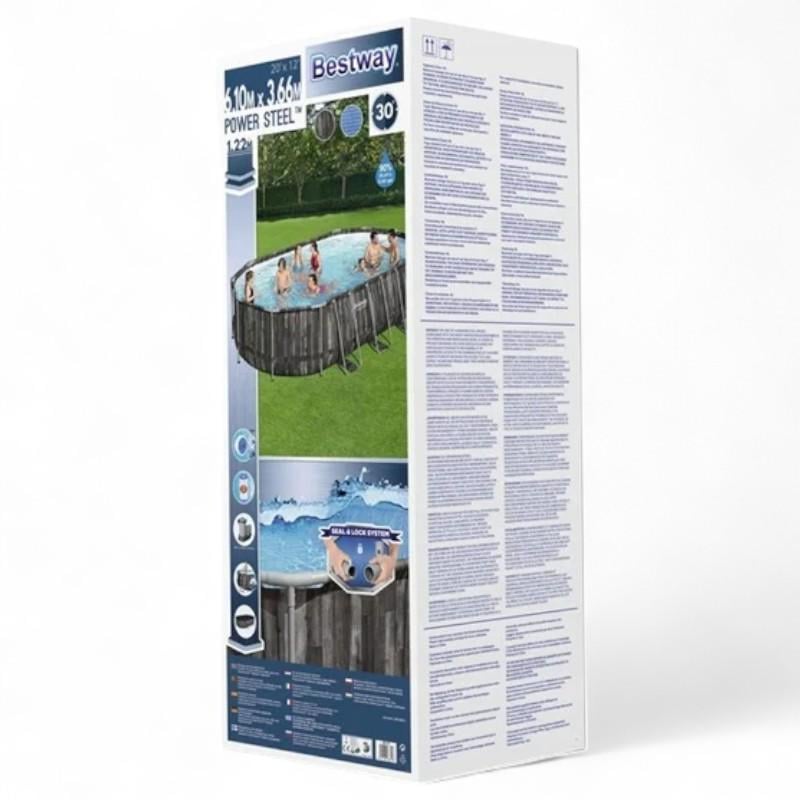 Бассейн каркасный Bestway овальный с лестницей 610х366х122 см (5611R) - фото 4 Бассейн каркасный Bestway овальный с лестницей 610х366х122 см (5611R) - фото 4