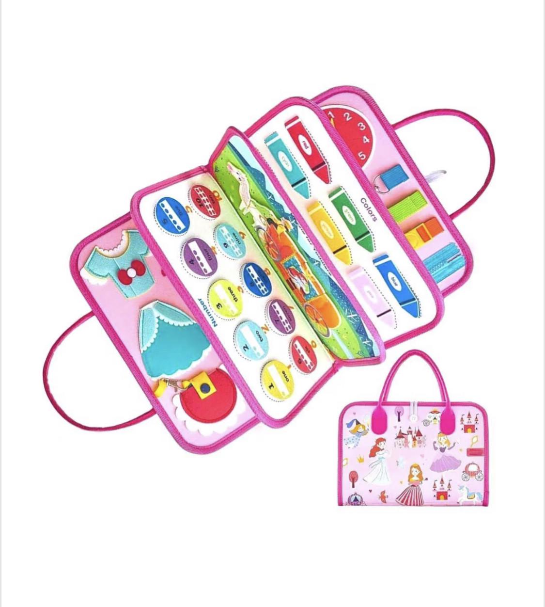 Папка-бизиборд фетровая развивающая игра по методике Монтессори Розовый (2662972817) Папка-бизиборд фетровая развивающая игра по методике Монтессори Розовый (2662972817)