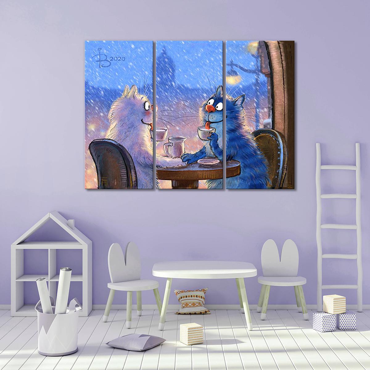 Модульная картина Романтика февраля 3 модуля 60x90 см