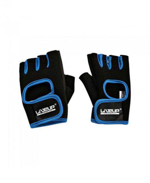 Рукавички для тренувань LiveUP Training Gloves S/M Чорний/Блакитний (LS3077-SM)