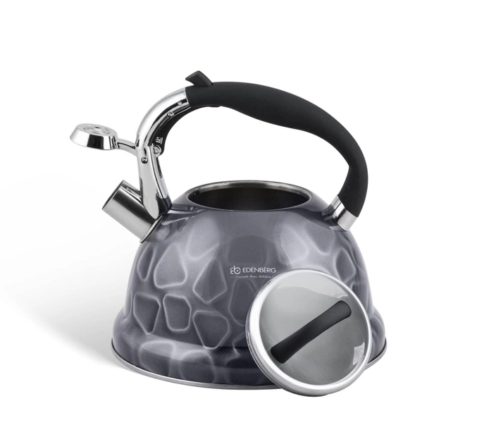 Чайник із свистком Edenberg із нержавіючої сталі 3 л Сірий (17851720) - фото 1 Чайник із свистком Edenberg із нержавіючої сталі 3 л Сірий (17851720) - фото 1