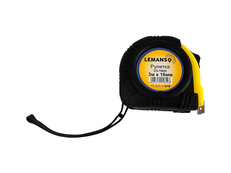 Рулетка Lemanso LTL70003 3 м 16 мм Желто-черный (6396)