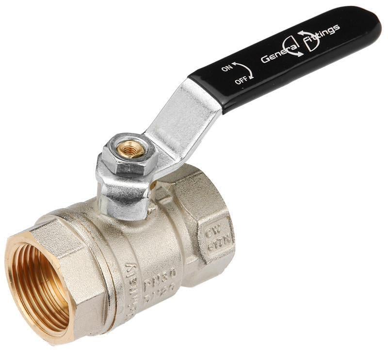 Кран кульовий стандартний General Fittings 7S00.L1 ВВ 1 1/4" PN25 латунь