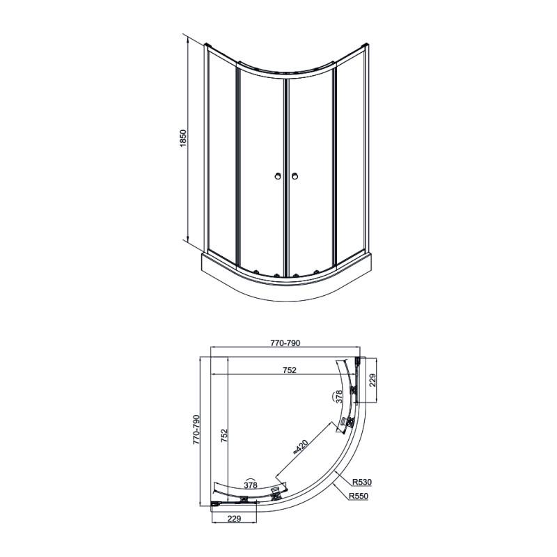 Душова кабіна Q-tap Presto PRECRM1088AP5 80х80 см (76403) - фото 2