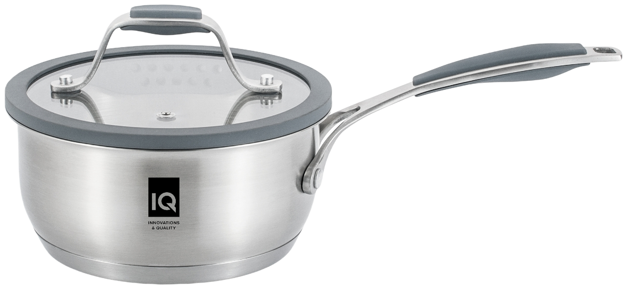 Ковш IQ Be Brave нержавеющая сталь 1,6 л с крышкой 16 см (IQ-4052-16)