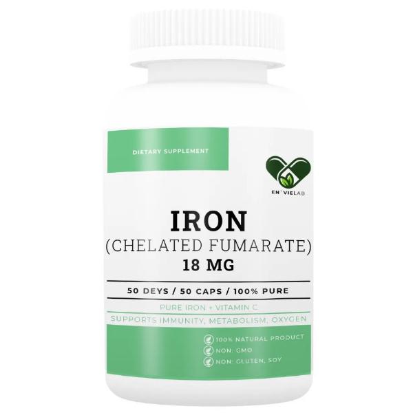 Микроэлемент железо Envie Lab Iron Chelated Fumarate 18 мг 50 капс. (000022318) - фото 1