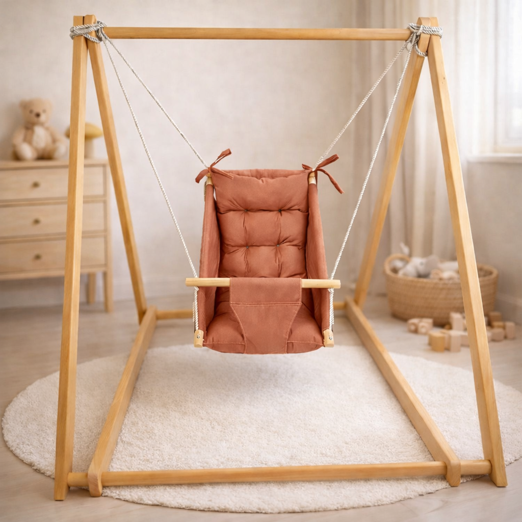 Комплект Деревʼяна опора та Колиханка бавовна Мідний (gs-9165)