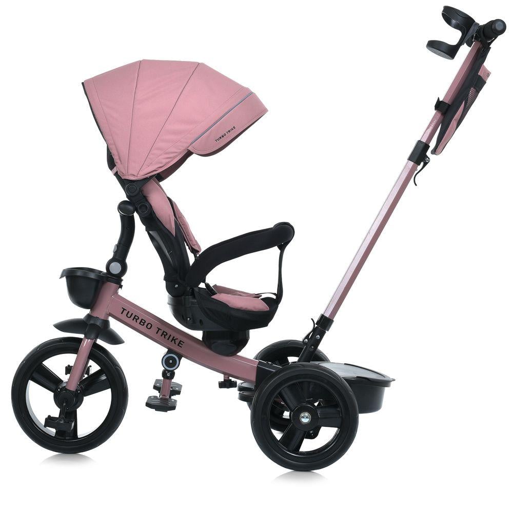 Велосипед триколісний Turbo Trike MT 1001-1 з батьківською ручкою і поворотним сидінням Рожевий - фото 11
