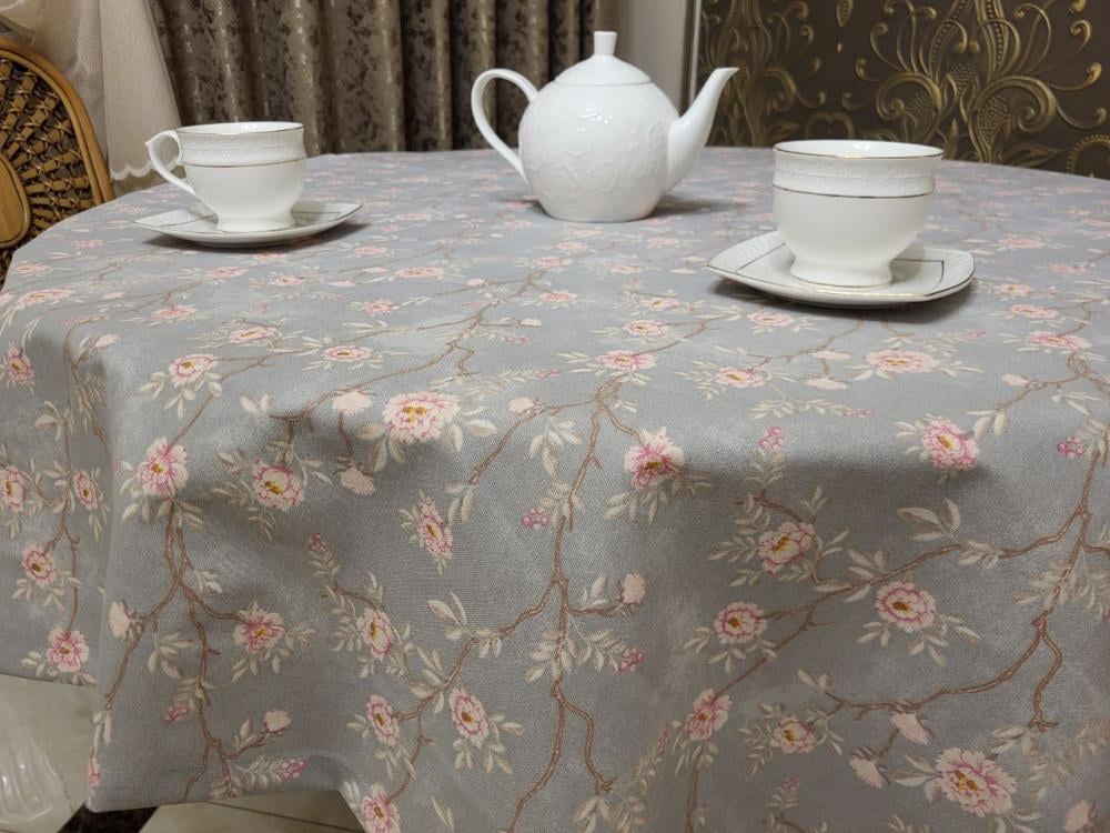 Скатертина Арія з водовідштовхувальним просоченням кругла 140 см (90203)