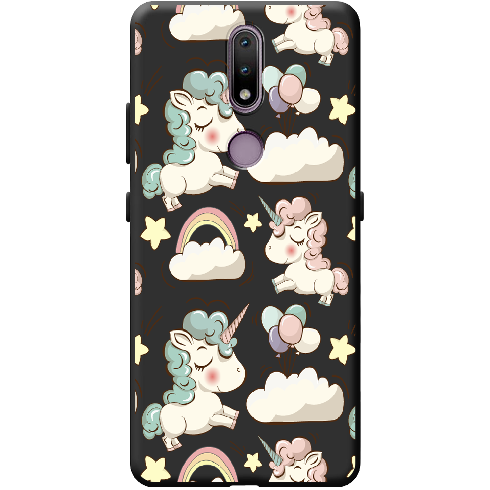 Чохол Boxface Nokia 2.4 Unicorns Чорний силікон (41297-cc2-43220) - фото 1