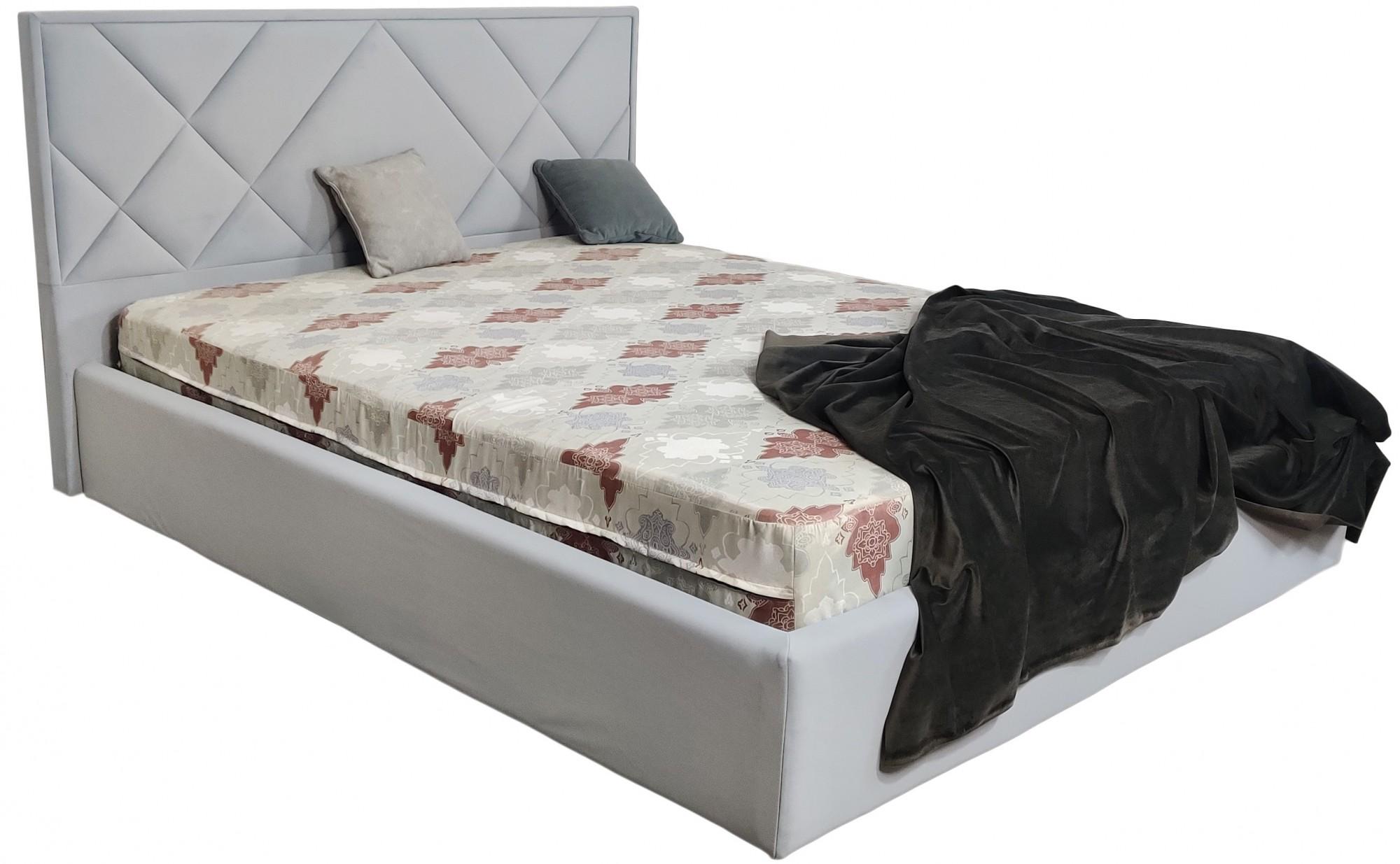 Ліжко двоспальне Dracar Comfort 180x200 см Simple з підйомним механізмом та нішою для білизни Сірий