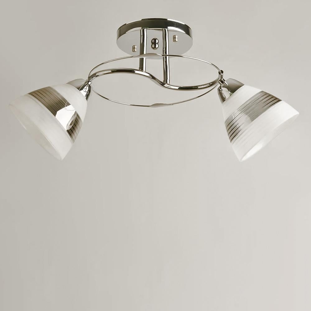 Люстра потолочная Light House SH-19536/2 CR 520х260х230 мм Хром/Серый/Белый