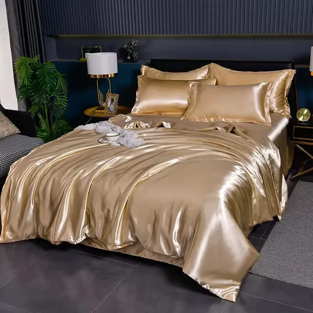 Комплект постільної білизни Moka Textile полуторний та додаткові 2 наволочки 50х70 см/70х70 см Золотий/Білий (2392407194) - фото 2 Комплект постільної білизни Moka Textile полуторний та додаткові 2 наволочки 50х70 см/70х70 см Золотий/Білий (2392407194) - фото 2