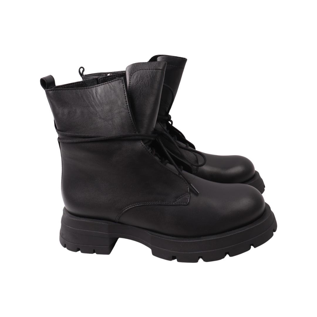 Ботинки женские Aquamarin из кожи р. 38 Черный (2033-22ZHC)