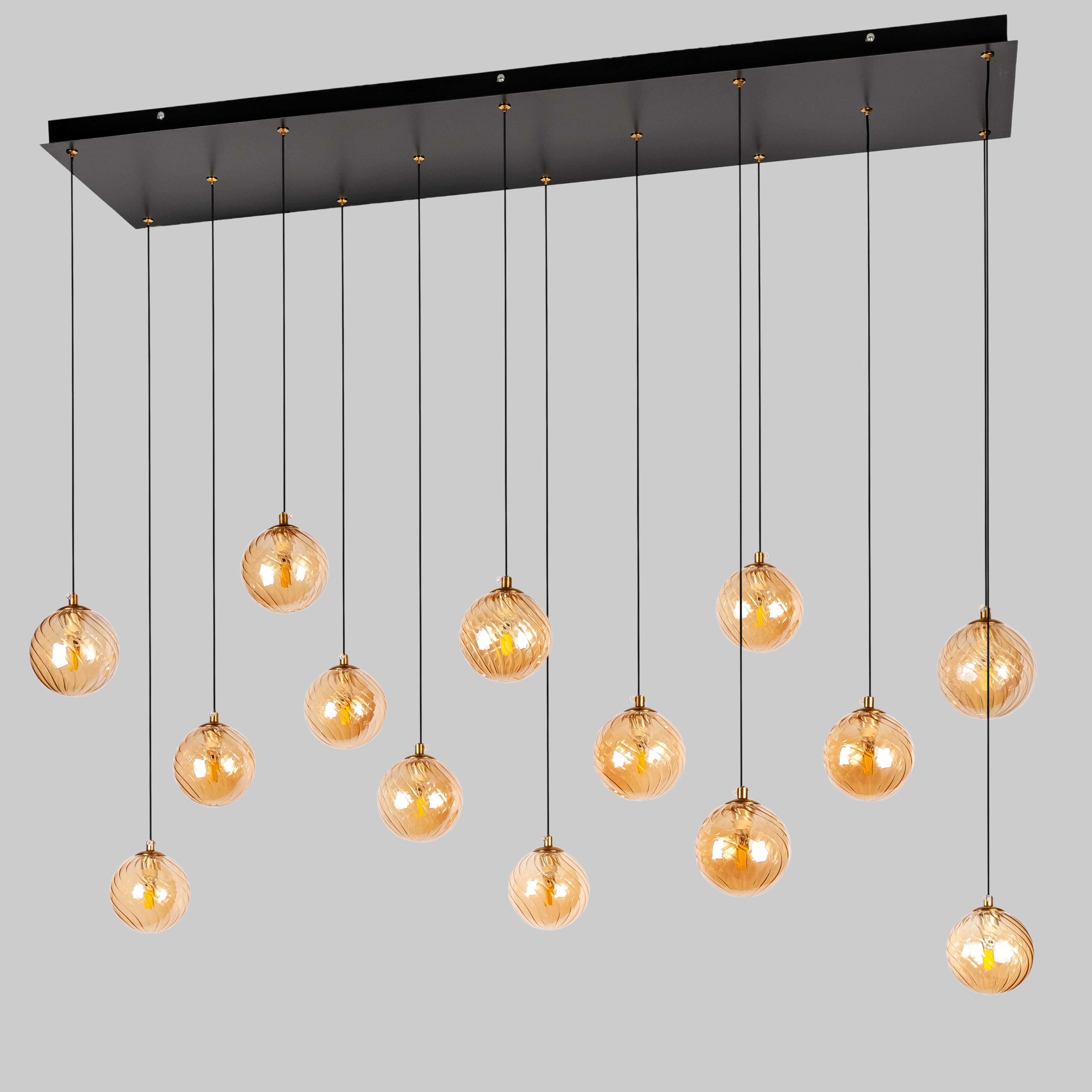 Люстра с кофейными плафонами на 14 ламп (99-102F-14 (1100) AB+AM)