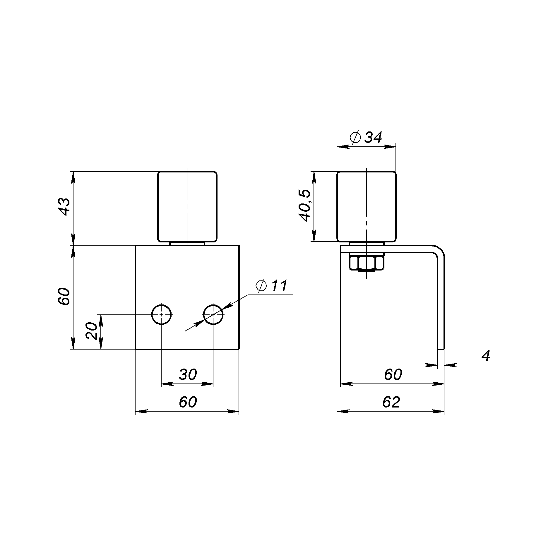Обмежувач Roll Grand U для фіксації воріт різного типу вагою до 400 кг - фото 2