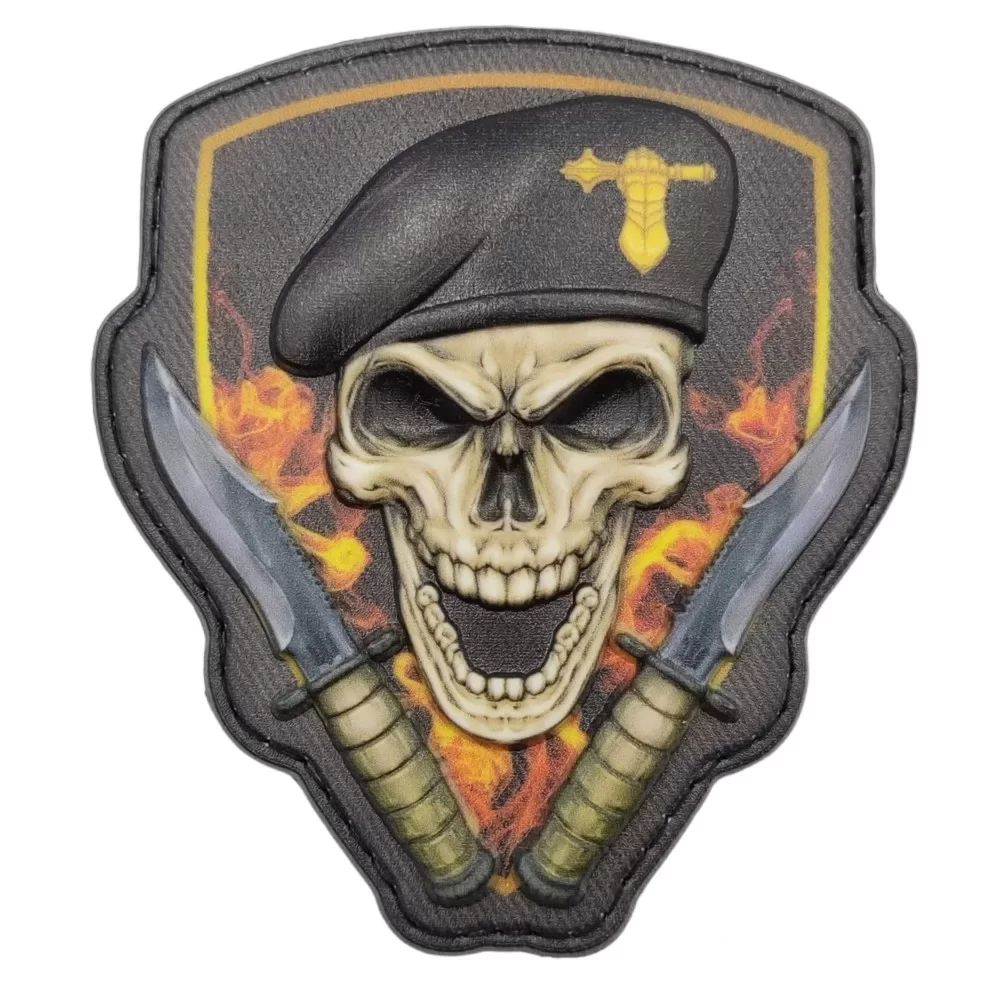 Патч объемный 3D Череп в берете Танковые войска ПВХ (07130288)