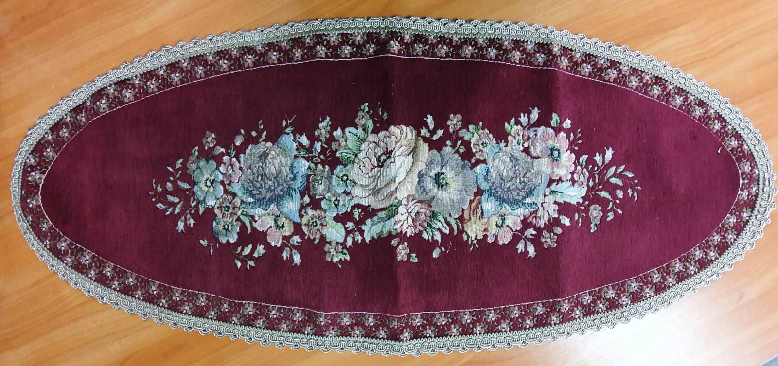 Дорожка (раннер) Sagol велюр OV 40x90 см St 128 Bordo (CN5481)